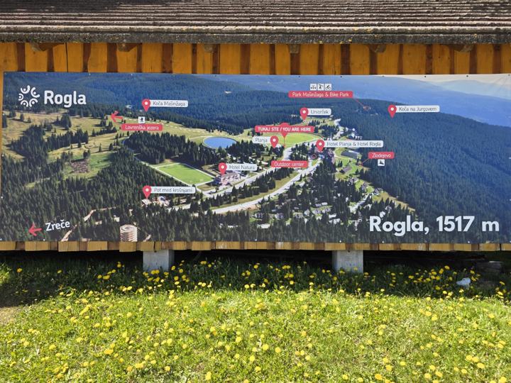 Tabla z zemljevidom Rogle, Rogla 1517 m
